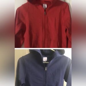 Hanna Andersson basic survivor hooded jacket lot of 2 size 140.